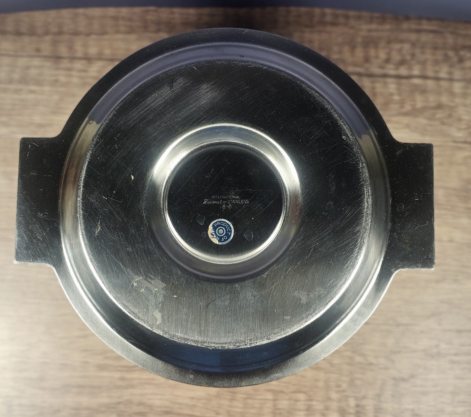 International Decorator Stainless Steel Gravy Bowl With Attached Plate Elegant