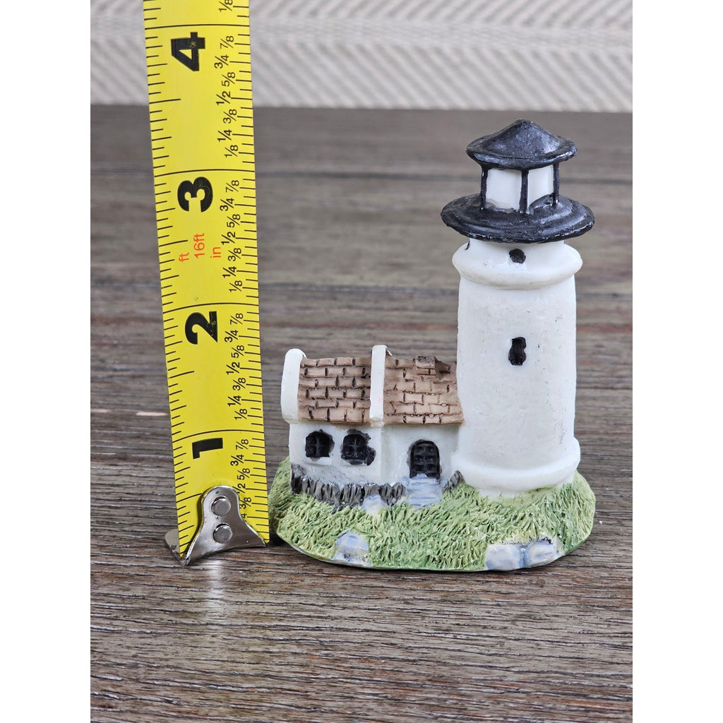 Mini Nautical Lighthouse Figurine Coastal Resin 3 Inch Decor