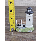 Mini Nautical Lighthouse Figurine Coastal Resin 3 Inch Decor