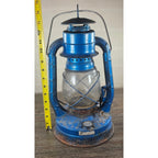 Vintage Dietz Air Pilot Lantern Blue Kerosene Oil Lamp 13.5" Tall