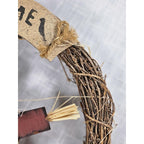 Rustic Autumn Harvest Welcome Wreath | Fall Door Decor with Pumpkins & Foliage