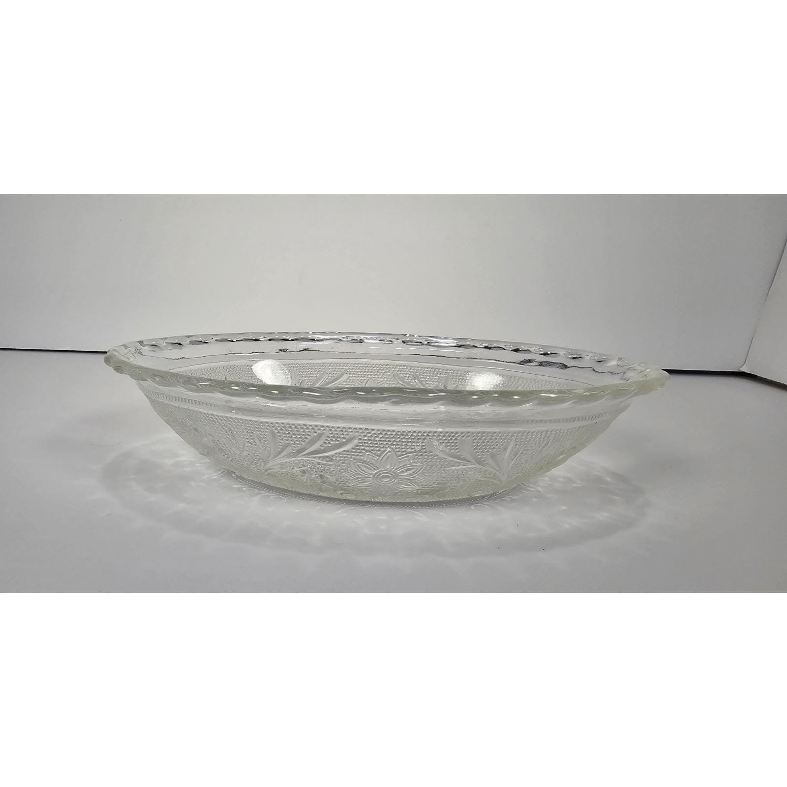 Vintage Anchor Hocking Sandwich Clear Glass Oval Serving Bowl