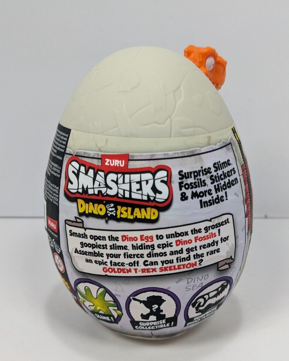 Zuru Smashers Dino Island Mystery Egg w/ Surprise Items-- Orange Dino Egg
