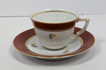 Floral Design Condol Saucer And Tea Cup With Gold Trim