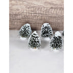 Miniature Christmas Village Trees Set of 8 Snow Dusted 2 Inch Trees