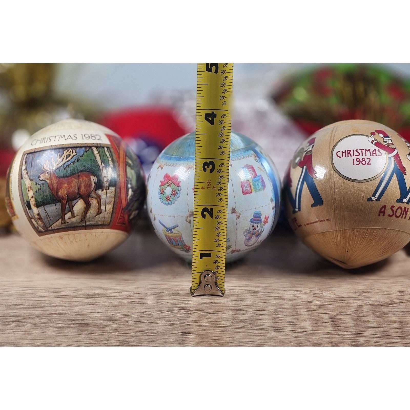 Hallmark 1982  Satin Christmas Ornaments Set of 3 Vintage