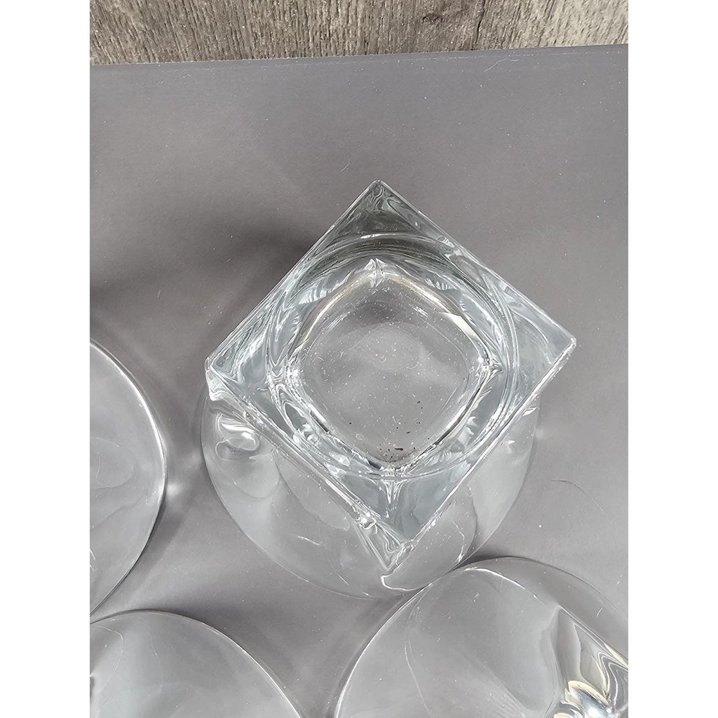 Vintage Lead Crystal Whiskey Glasses Set of 4 Square Base