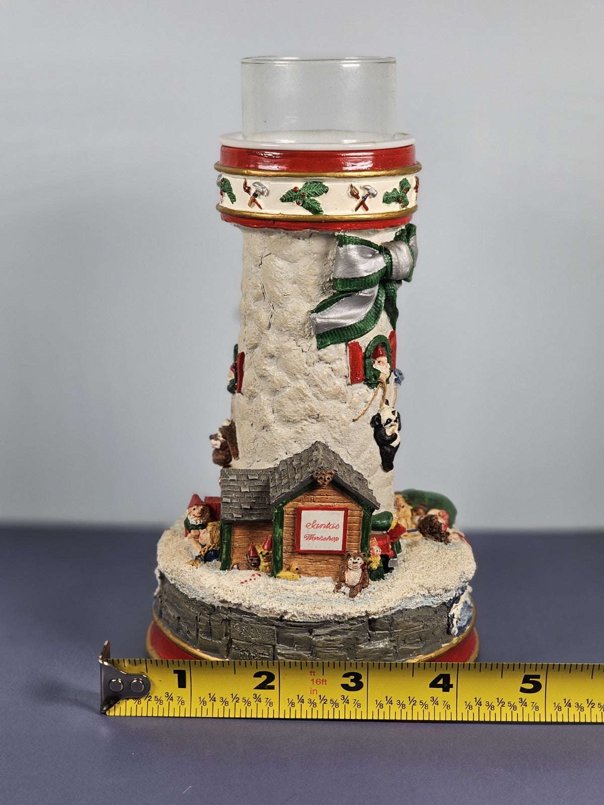 Danbury Cheryl Collin Lighthouse Xmas Candlestick Filling Santa Sack Waiting