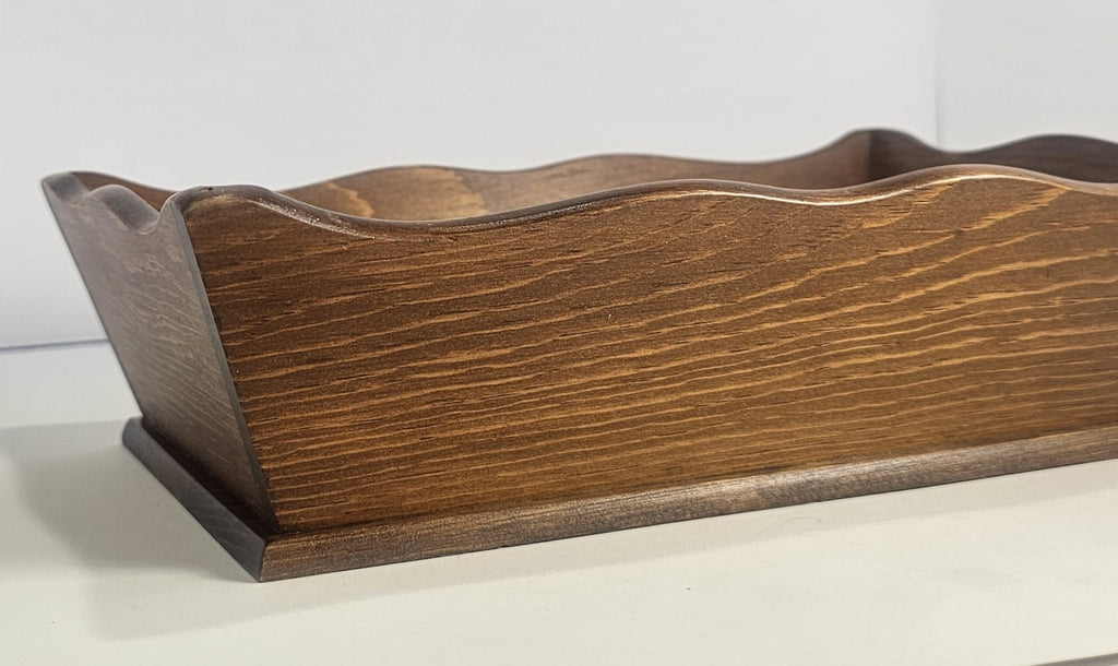 VTG 1970s Solid Wood Bread Warming Basket