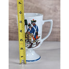 Vintage Fred Roberts Colonial Soldiers Mug Revolutionary War Pedestal Cups