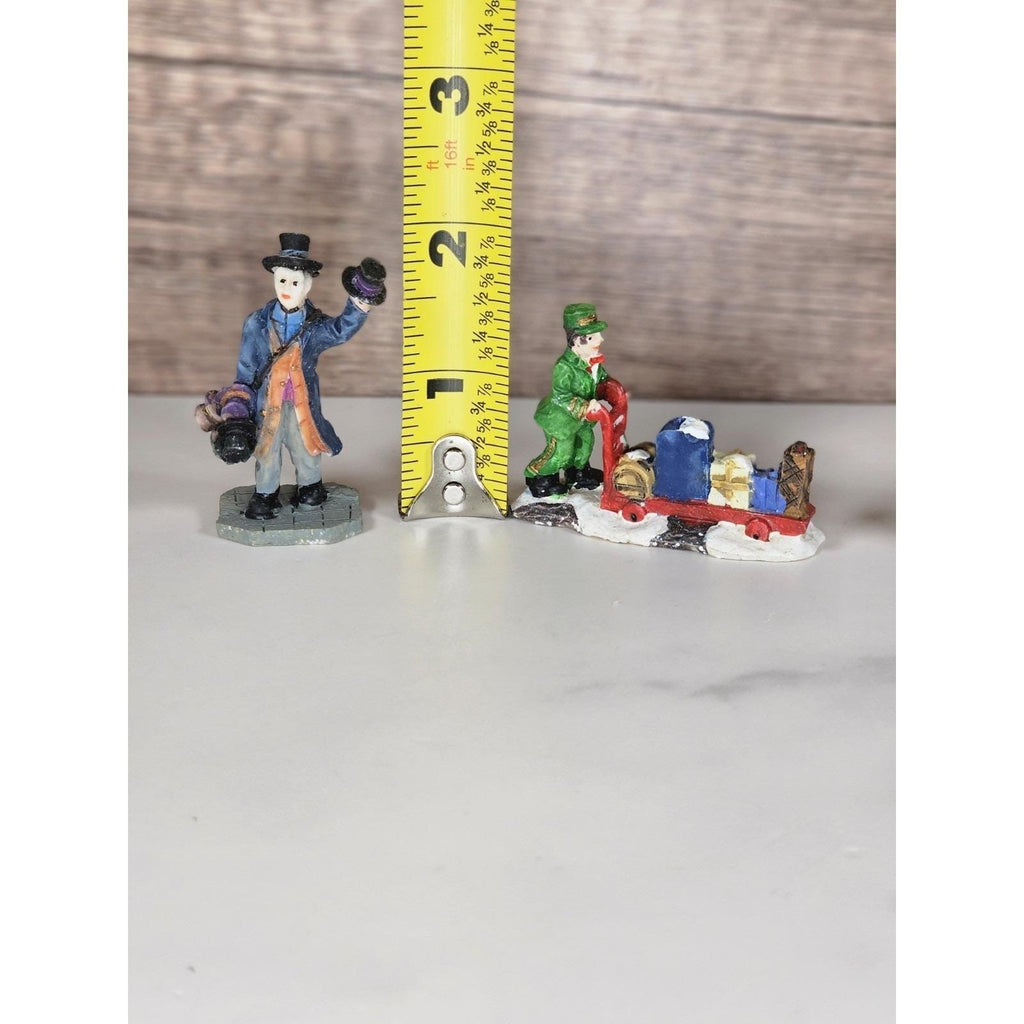 Vintage Christmas Village Miniature Figurines Set of 5 Polystone