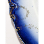 Vintage Windmill Boat Bread & Butter Plate Cobalt Blue Gold Trim