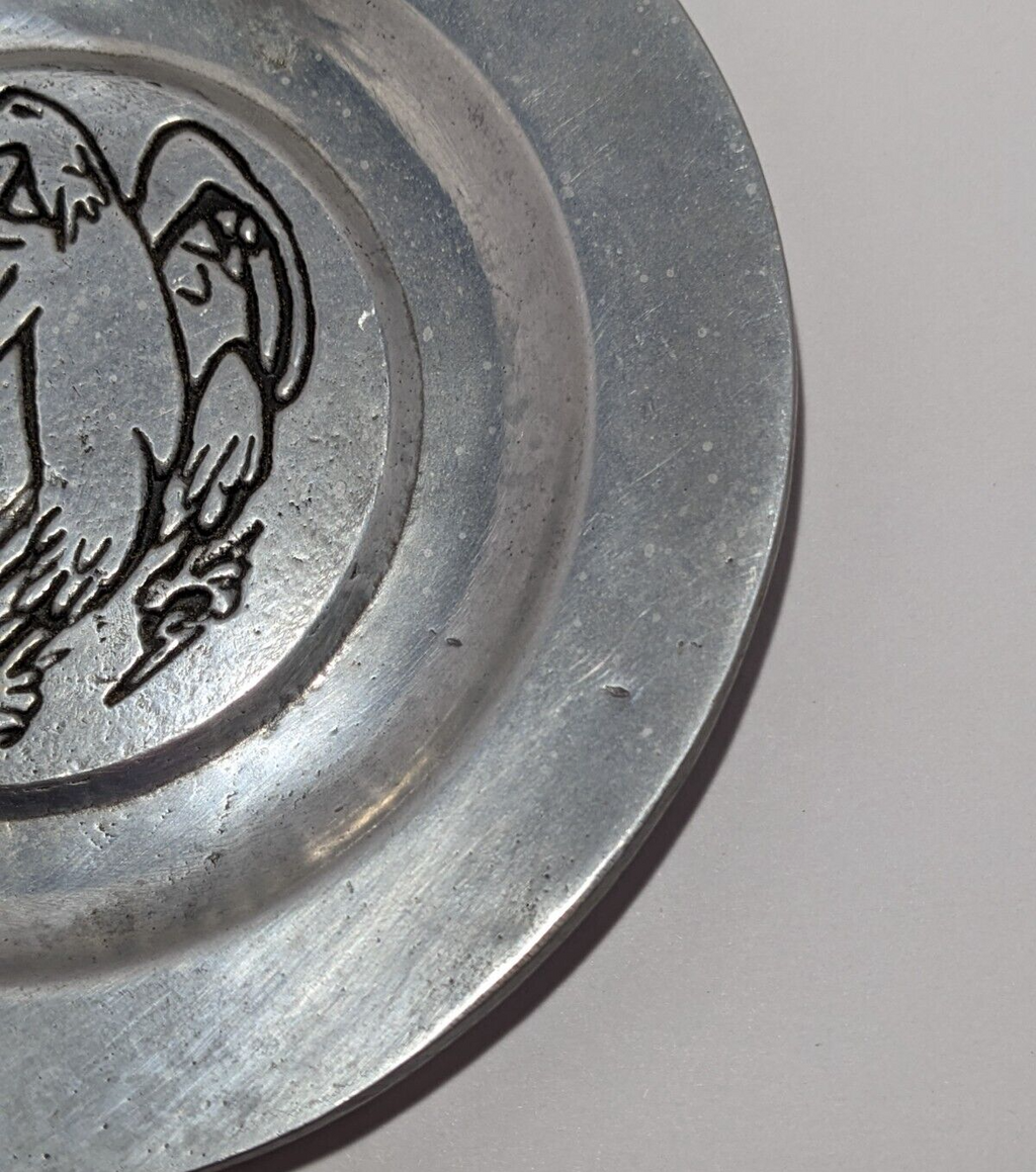Pewtarex “Eagle Series #2” 1977 Pewter Plate CH Hardware Vintage Embossed Eagle