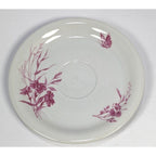 Moritz Zdekauer Saucer Floral Butterfly Gold Rim Czech Porcelain