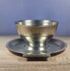 International Decorator Stainless Steel Gravy Bowl With Attached Plate Elegant