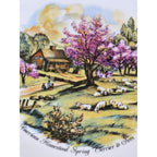 Vintage Currier & Ives Style Pastoral Plate Spring Farm Scene Japan 6.5"