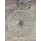 Set of 4 Vintage Crystal Water Goblets – Optic Pattern & Starburst Base