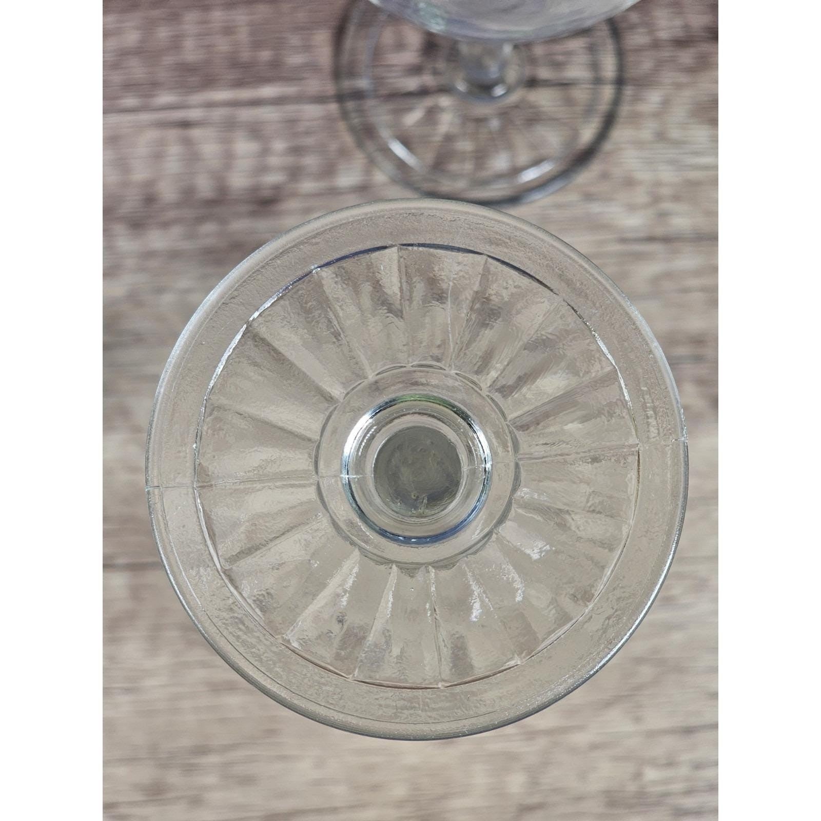 Set of 4 Vintage Crystal Water Goblets – Optic Pattern & Starburst Base