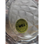 Vintage Diamond Cut Glass Vase 12" Tall Clear Cylinder Floral Vase