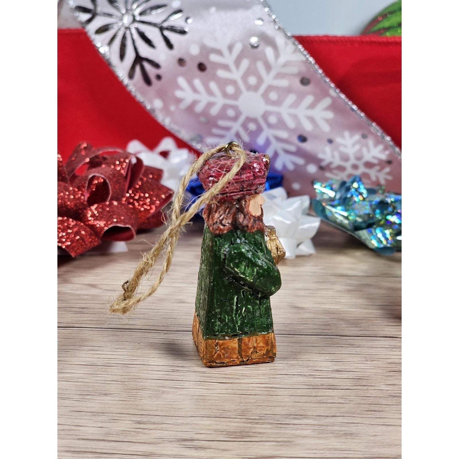 Nativity Ornaments Wiseman Horse Sheep Hand Painted Set of 3