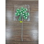 Set of 4 Green Polka Dot Clover Sprays 19" Glitter St Patrick Picks