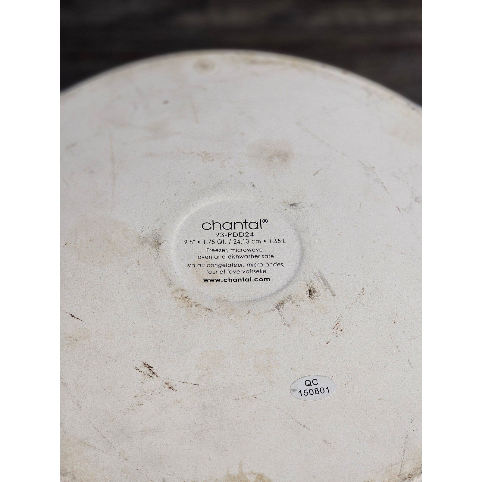 Vintage Chantal White Ceramic Pie Plate 11 Inch Fluted Rim Oven Safe