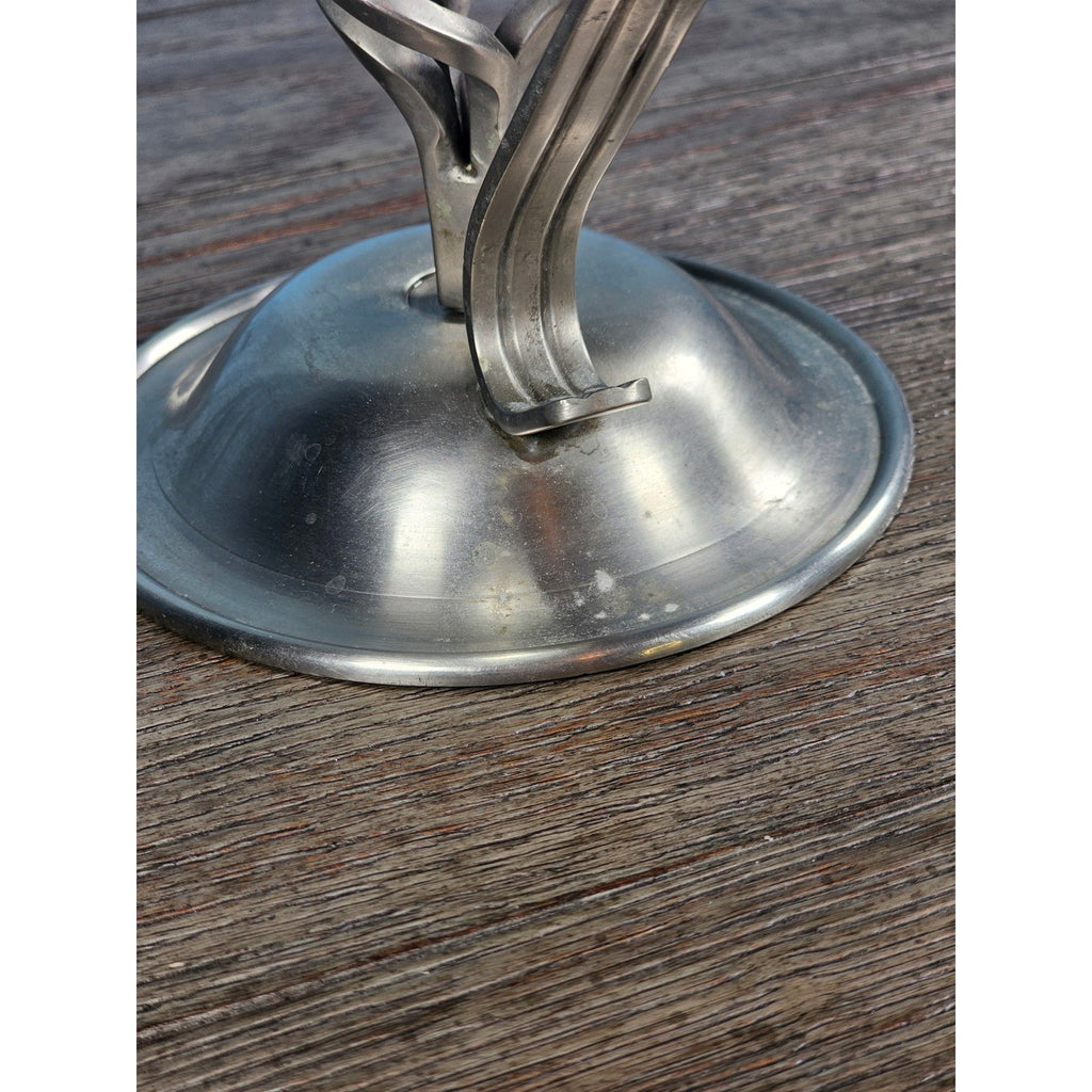 Vintage Bradford Exchange Solid Brass Candle Holder Twisted Stem Design