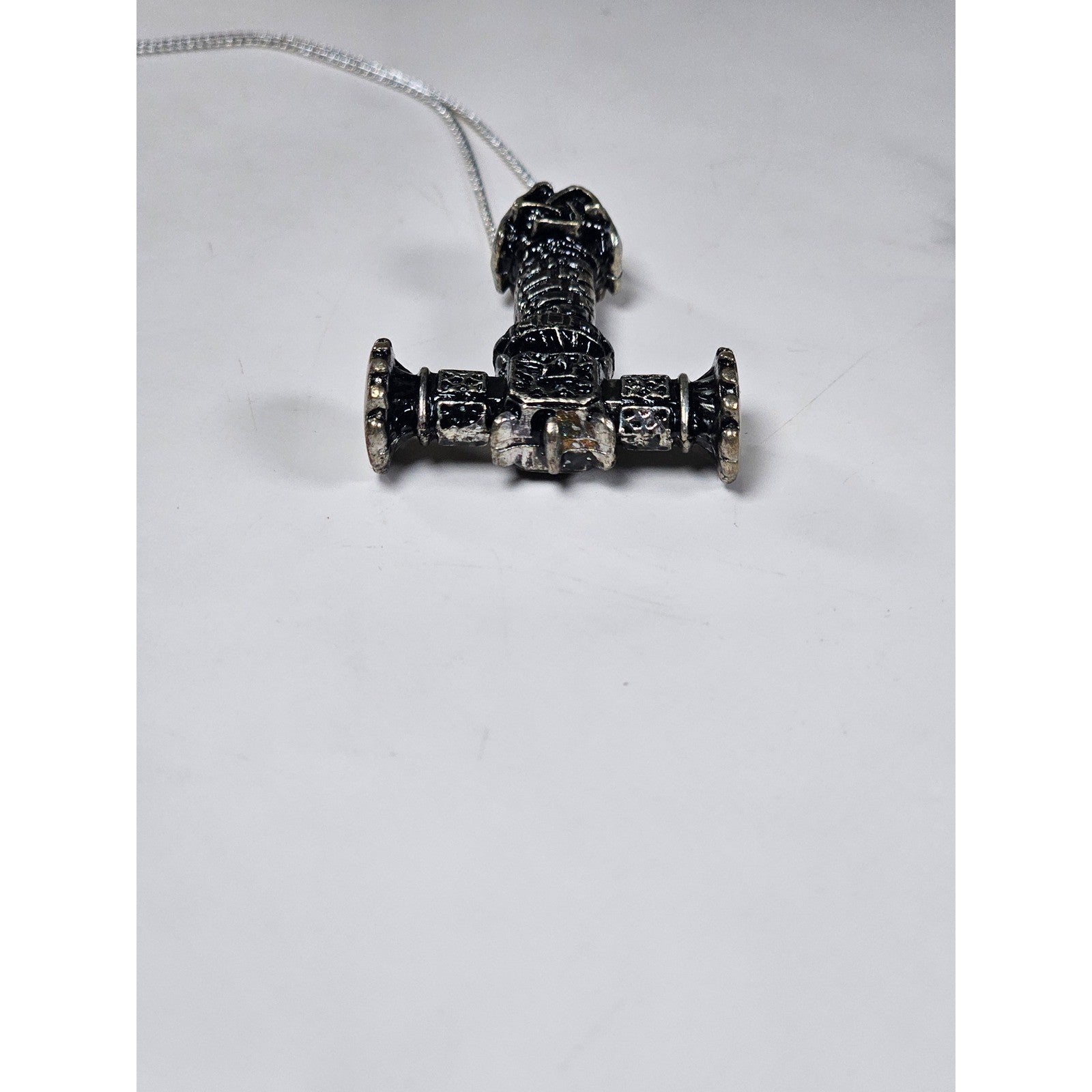 Vintage Thor Hammer Pendant Necklace 34g Norse Style