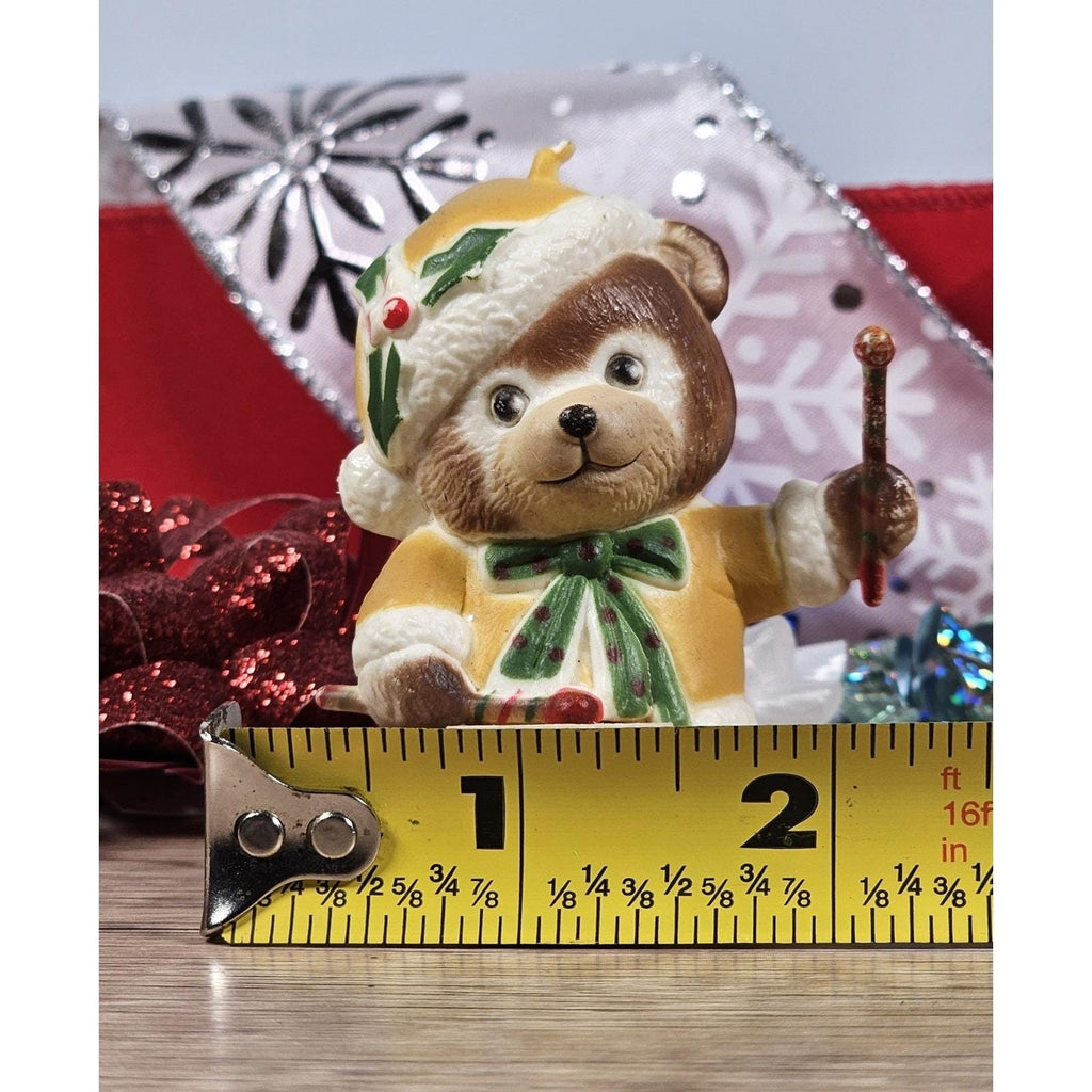 Vintage Teddy Bear Drum Ornament Hong Kong Yellow Coat