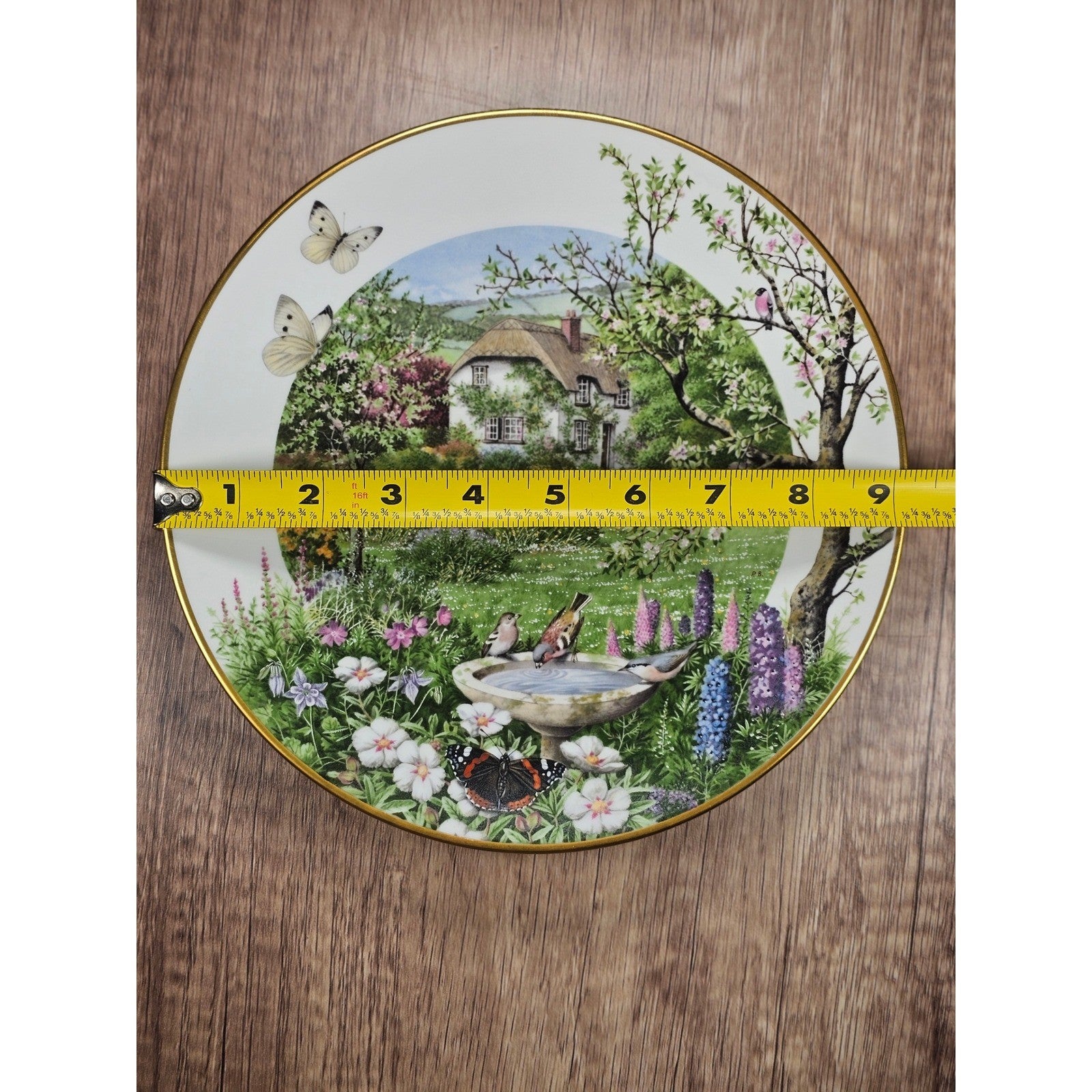Franklin Porcelain June in a Country Garden Plate by Peter Barrett 9"