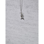 Vintage Sterling Silver Ribbon Pendant Necklace Small Charm