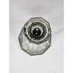 Vintage Fostoria Smokey Glass Candle Holder Faceted 6 Inch USA