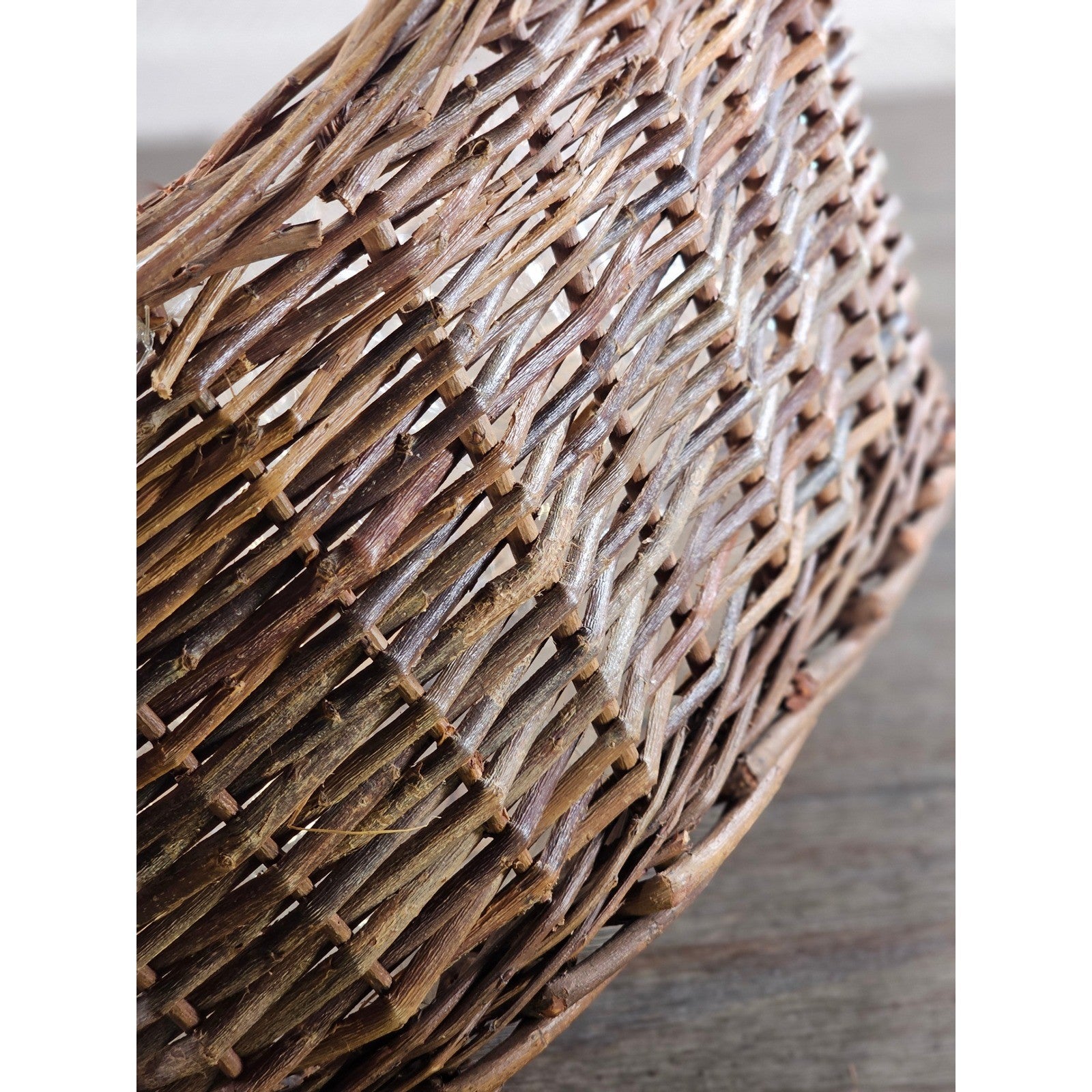 Vintage Wicker Basket with Plastic Liner – Rustic Storage Planter Basket