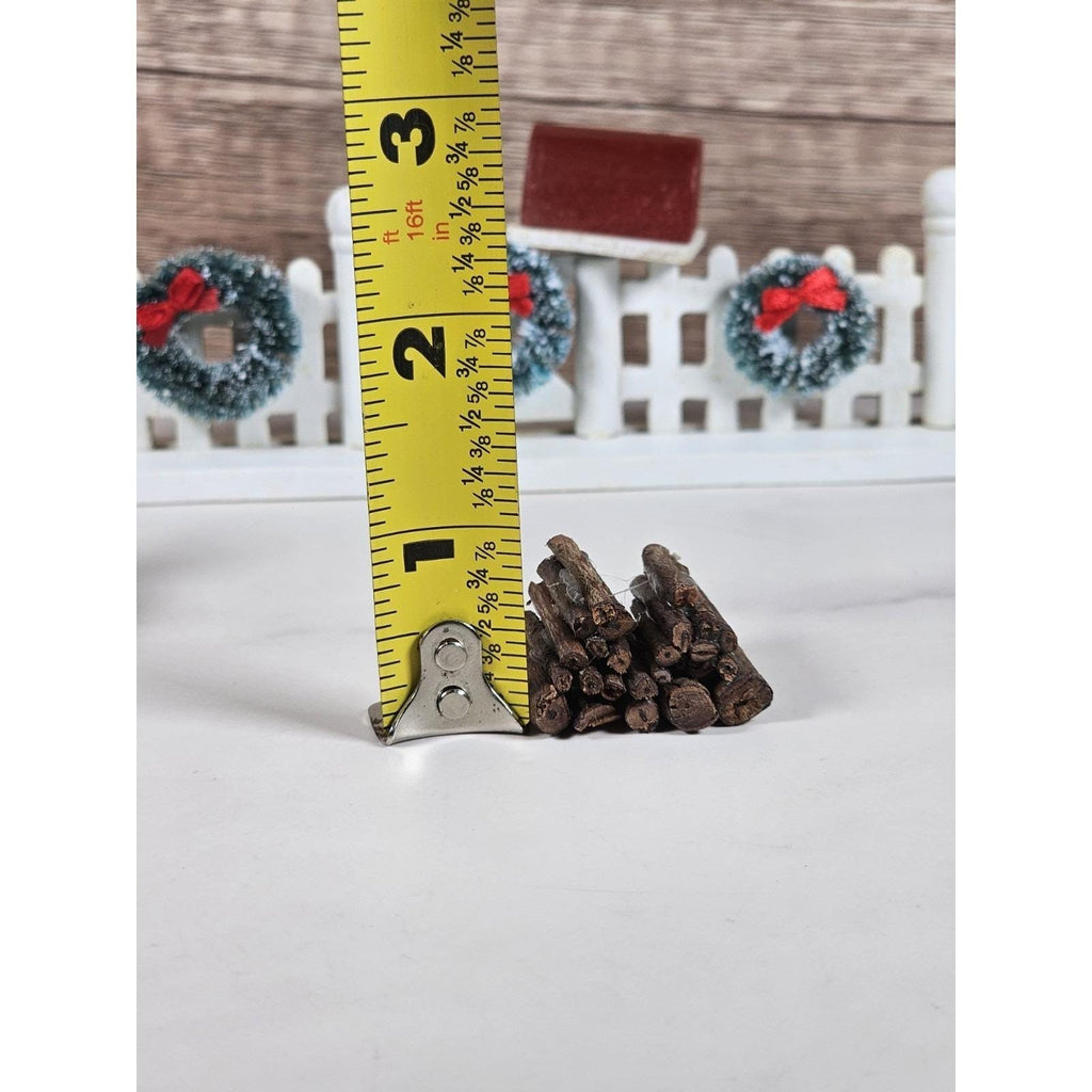 Vintage Lemax Christmas Village Accessories Fence Bench Firewood Set