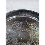 Vintage Wm Rogers Silver Plated Ornate Floral Serving Tray Plate