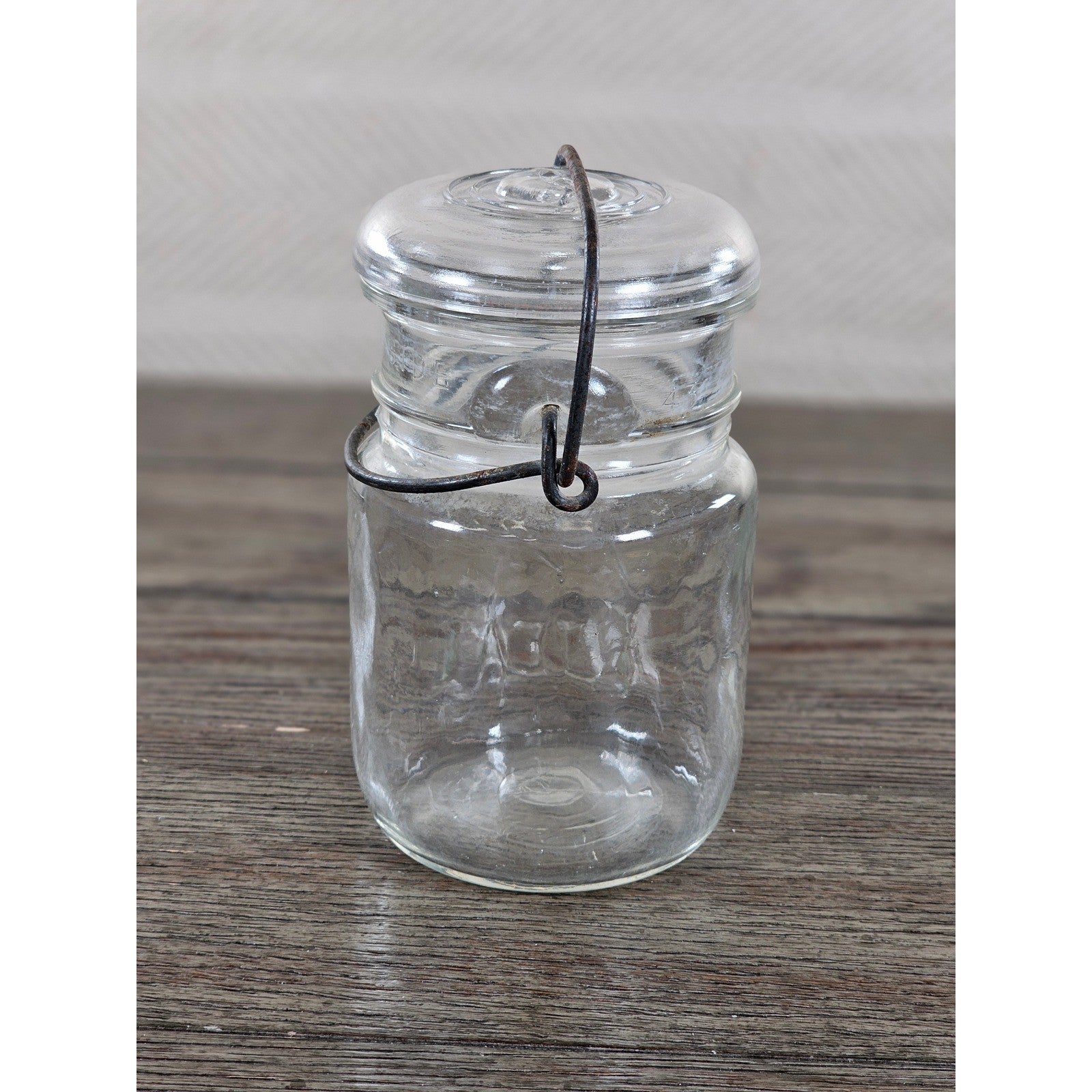 Vintage Ball Ideal Mason Jar 1 Pint Wire Bail Lid 5x3 Glass Jar