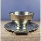 Vintage Stainless Steel Gravy Bowl With Attached Plate Server