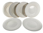 Set Of 6 White Embossed Dinner Plates Thomson Pottery 10.75 Inch Ceramic