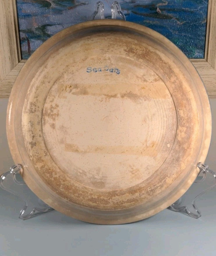 Arcopal Volcano Serving Plate Blue Wheat Design 11.5" Diameter