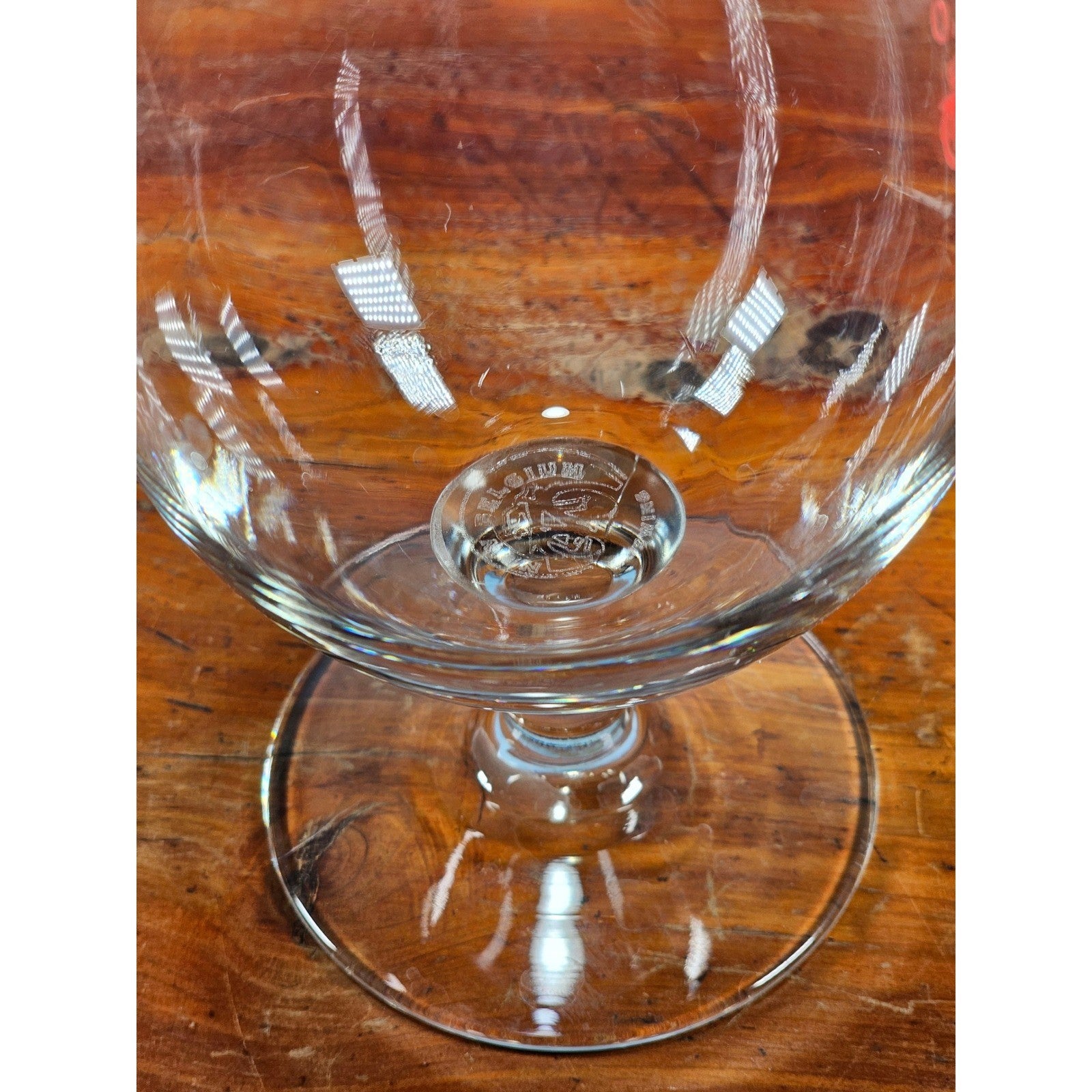 Vintage New Belgium Brewing Tulip Beer Glass Red Logo Stemmed
