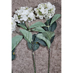 Vintage Artificial Hydrangea Flowers Set of 4 White Floral Stems