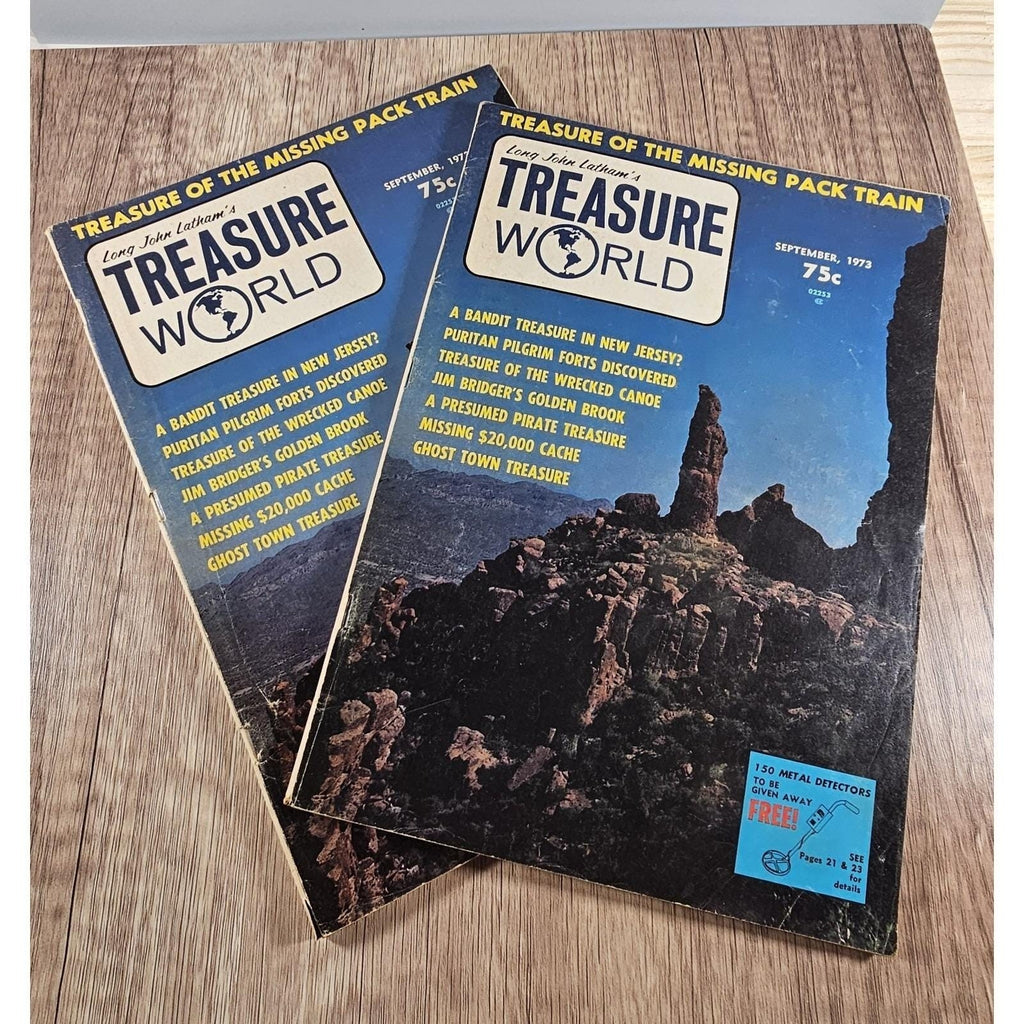 Vintage 1973 Treasure World Magazines Pair Long John Latham