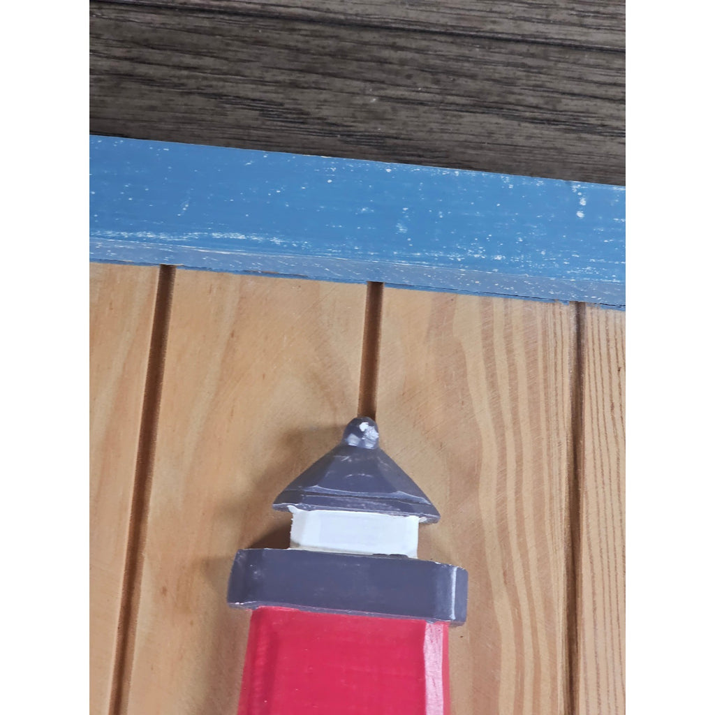Rustic Wooden Lighthouse Wall Decor Nautical Coastal Accent 12 x 7.5