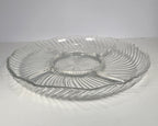 Crystal Clear Studios 11 1/4" Ashford Platter – Swirl Pattern Clear Glass