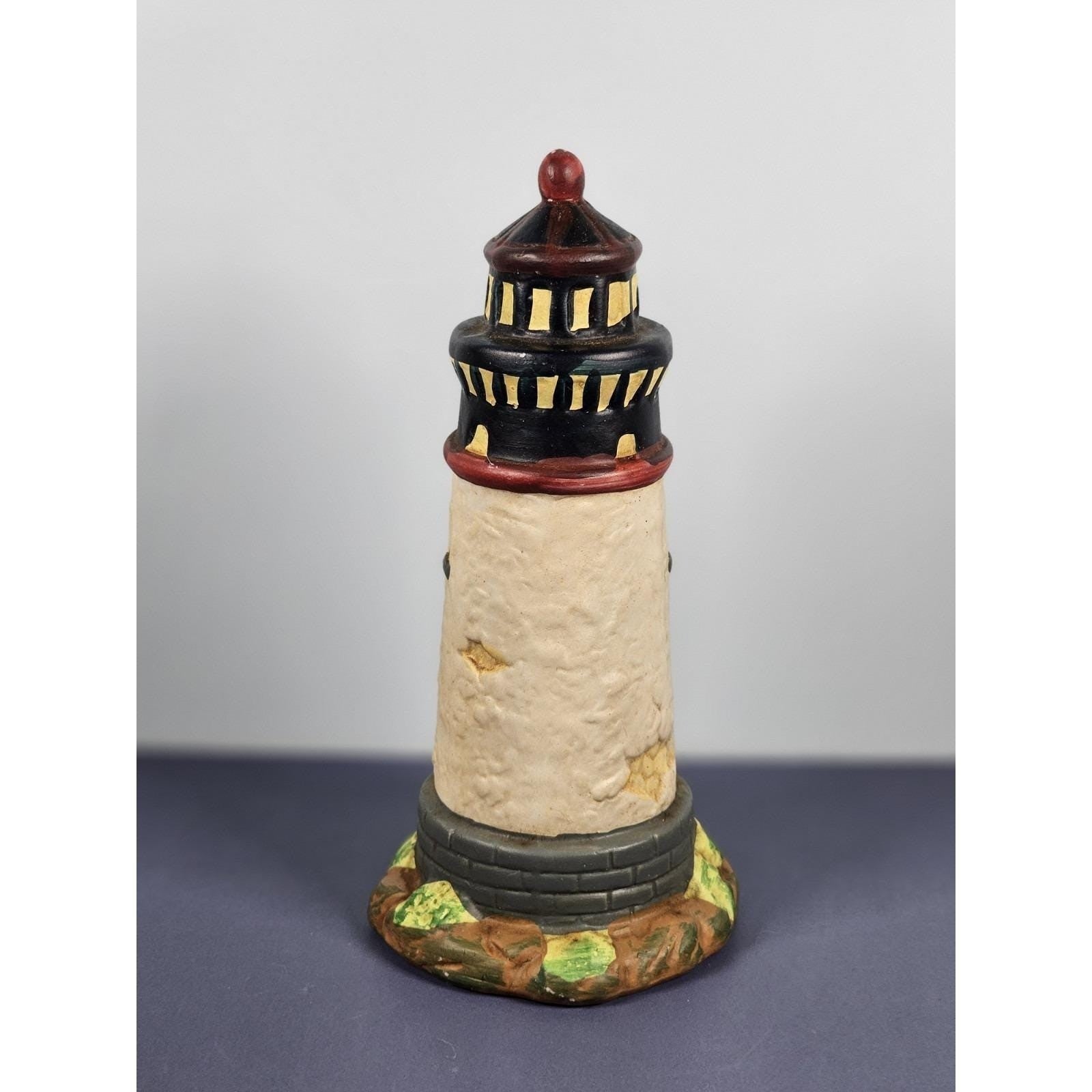 KS Collection Lighthouse Figurine Blue Brick Base Coastal Decor