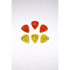 Elixir Promotional Thin Guitar Picks Set of 6 Celluloid Orange 0.55 Yellow 0.59