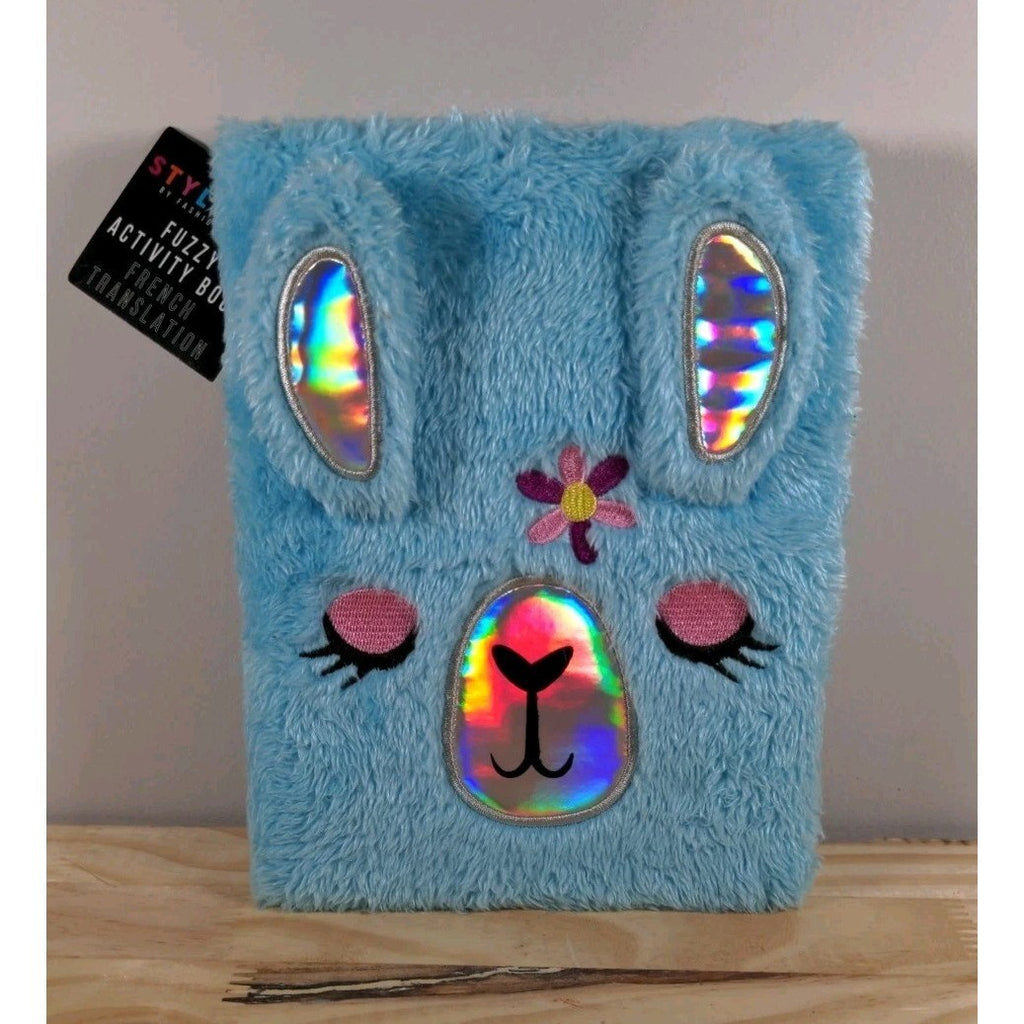 Blue Fuzzy Llama Journal – Plush Notebook – 80 Pages – Kids Cute Stationery