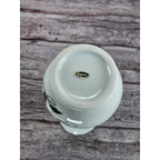 Vintage 25th Anniversary Porcelain Bud Vase with Silver Trim Floral Design