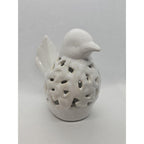 White Porcelain Bird Figurine – 4.5" x 5" Home Décor Accent