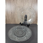Anchor Hocking Sandwich Glass Plates Set of 2 Clear Pressed